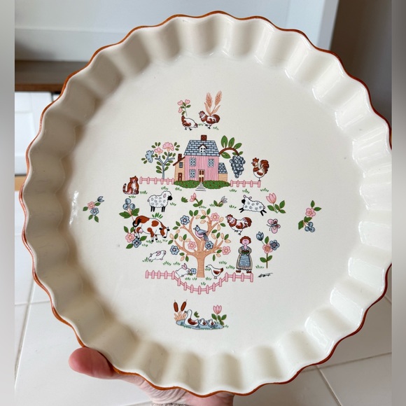 Vintage Jamestown China Country Home 10" Pie Scalloped Farmhouse Plate EUC - Picture 8 of 8